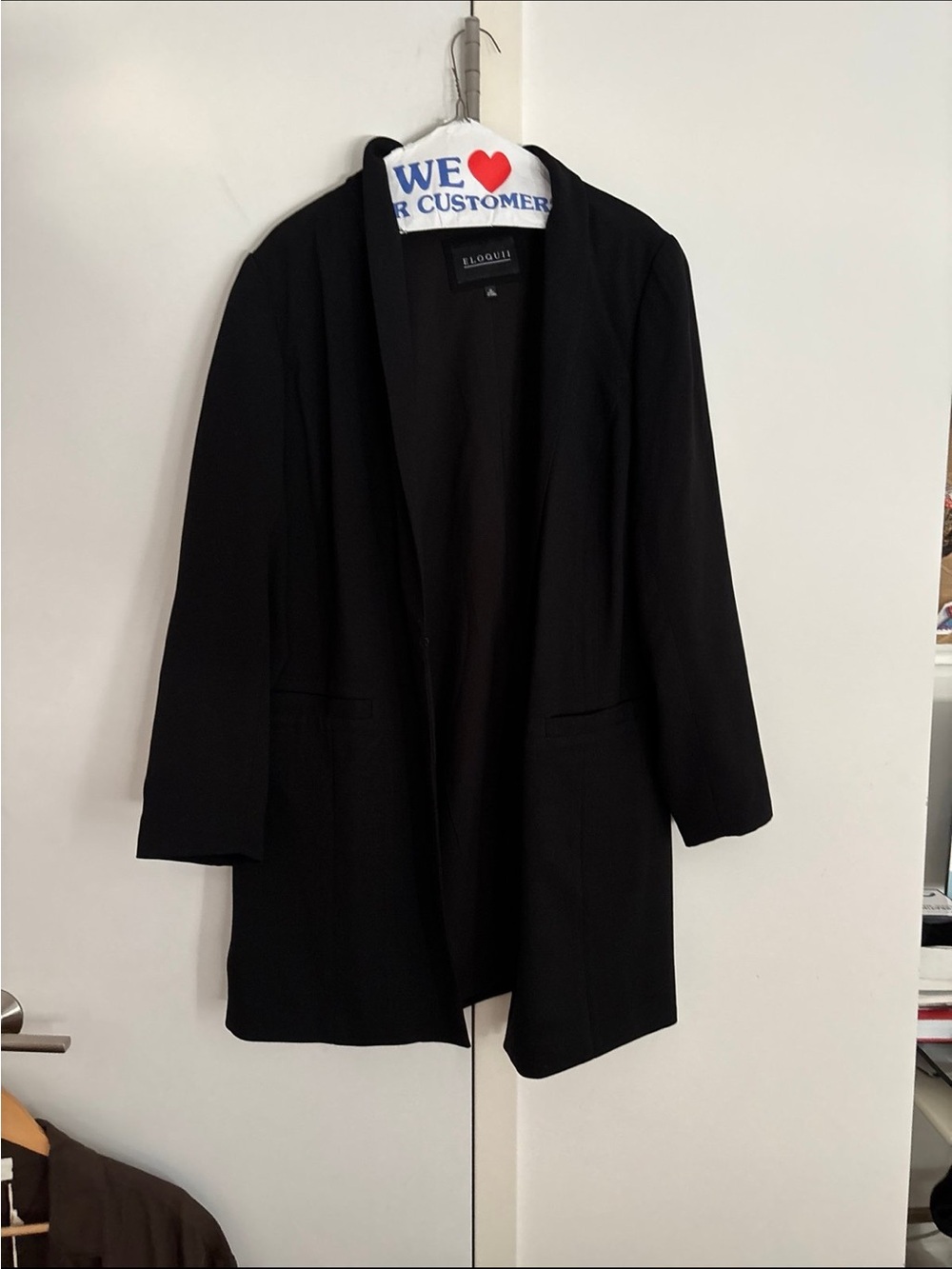 ELOQUII Black Open Front Blazer Jacket Women's Size 16